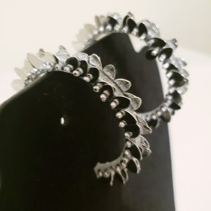 BaubleBar Fiona Silver Hoop Earrings NWOT